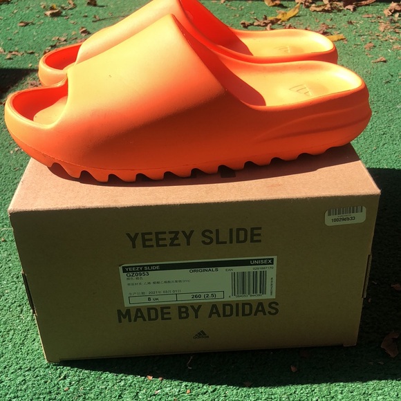 Orange Yeezy Slides - Picture 2 of 3
